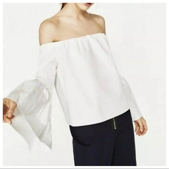 NWT. Zara Trafaluc White Poplin Blouse. Size XS - Picture 1 of 6